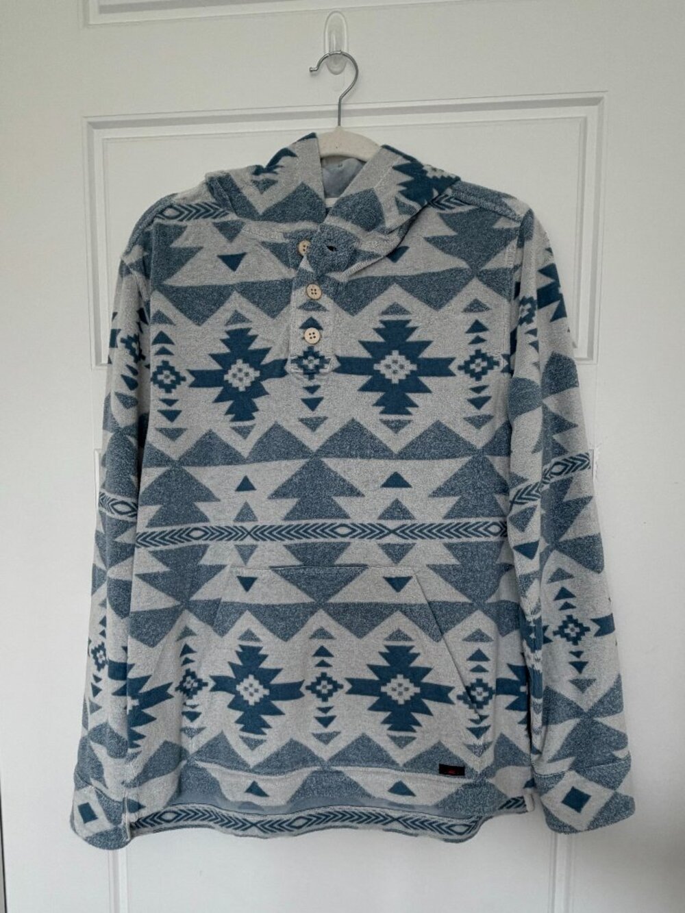 Faherty Hoodie Doug Good Feather Knit Pacific Size Medium Aztec Southwestern